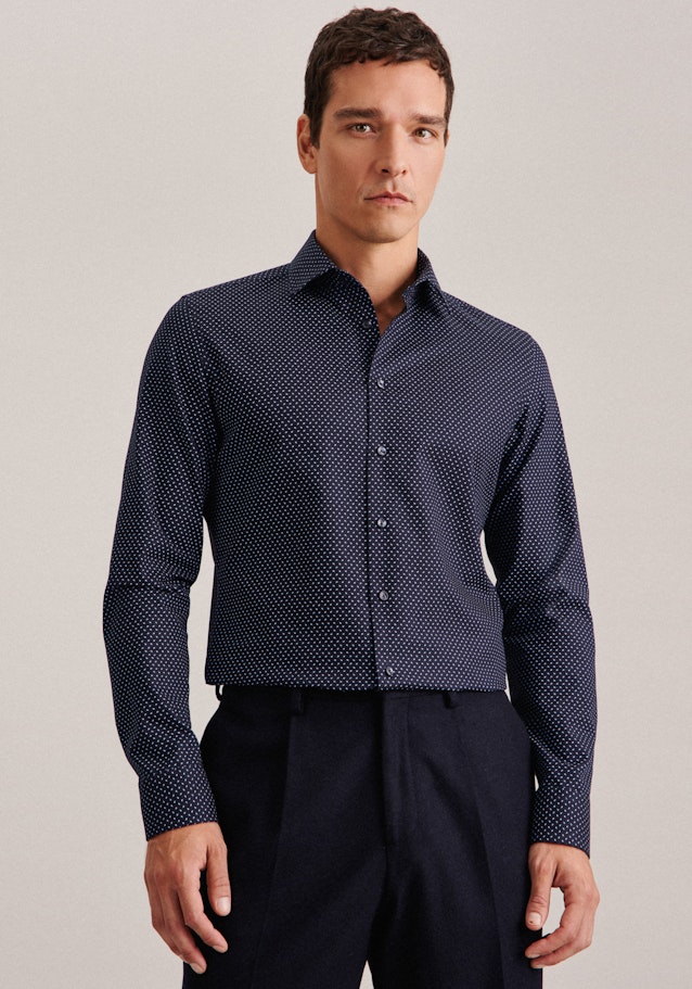 X-Slim Business Hemd Paisley in Dunkelblau | Seidensticker Onlineshop