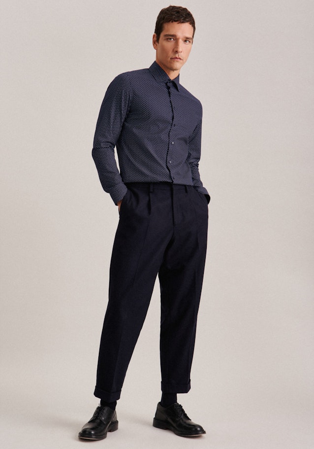 X-Slim Business Hemd Paisley in Dunkelblau | Seidensticker Onlineshop