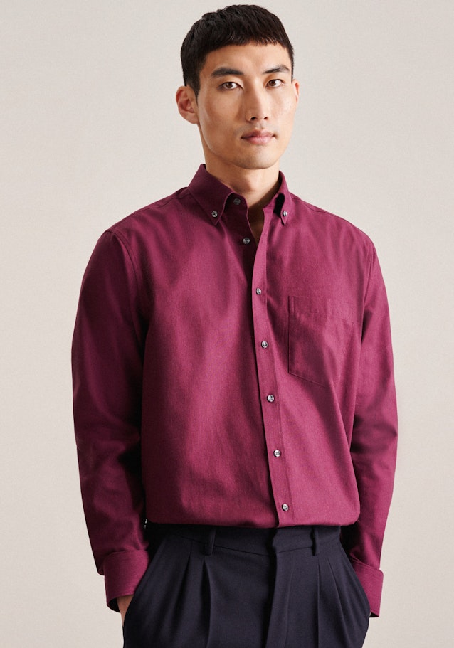 Business Shirt in Regular with Button-Down-Collar in Red | Seidensticker Onlineshop