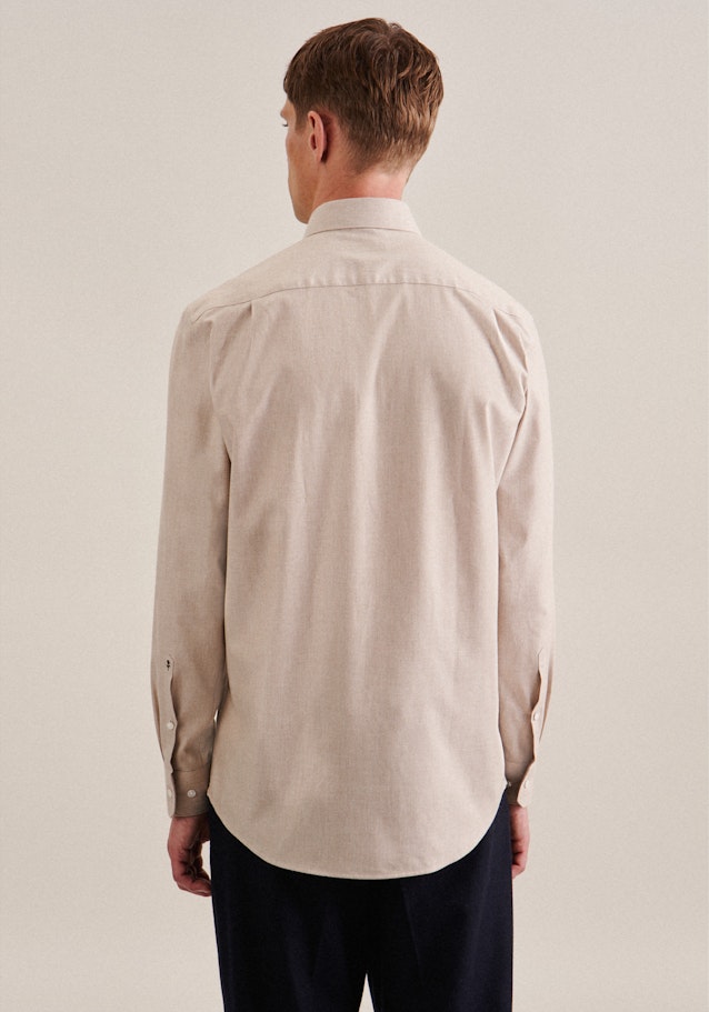 Business Shirt in Regular with Button-Down-Collar in Brown | Seidensticker Onlineshop