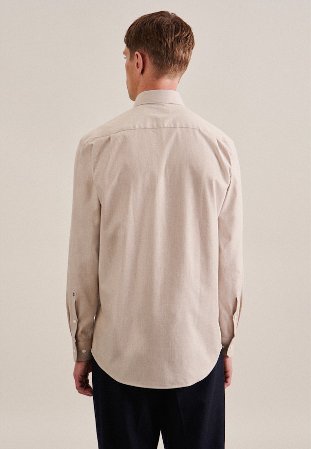 Business Shirt in Regular with Button-Down-Collar in Brown | Seidensticker Onlineshop