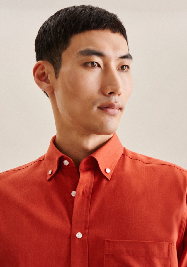 Twill Business Hemd in Regular mit Button-Down-Kragen in Orange |  Seidensticker Onlineshop