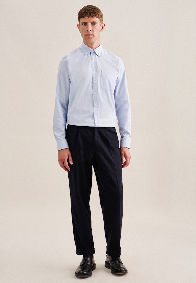 Twill Business Hemd in Regular mit Button-Down-Kragen in Hellblau |  Seidensticker Onlineshop
