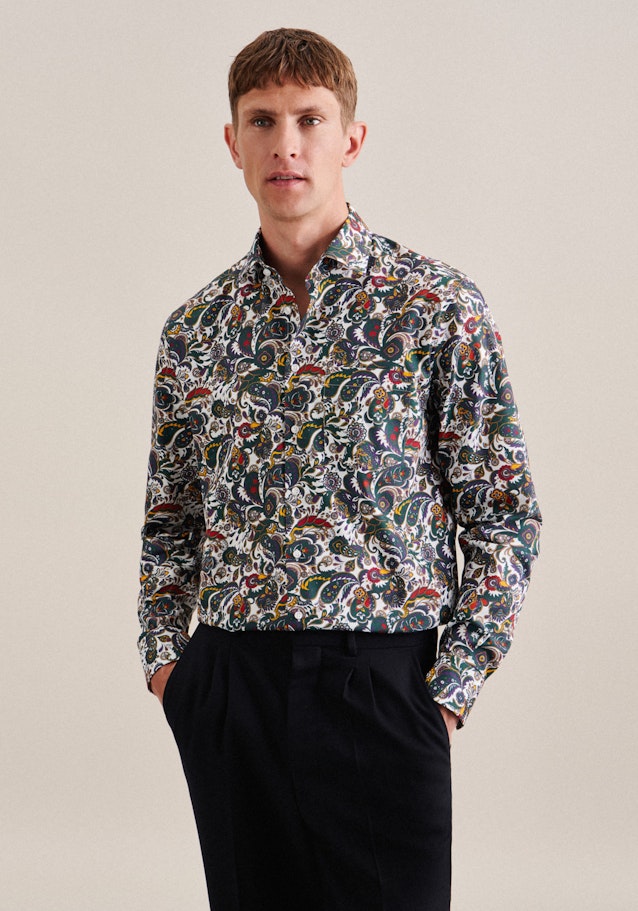 Chemise Business Regular Twill (sergé) Col Kent in Vert | Seidensticker Onlineshop