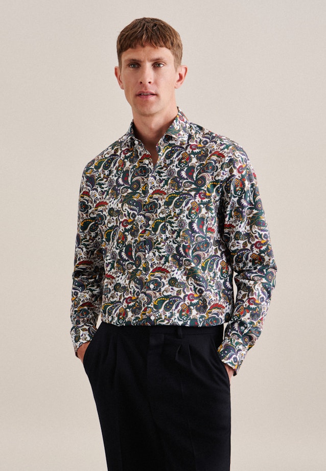 Business Shirt in Regular with Kent-Collar in Green | Seidensticker Onlineshop