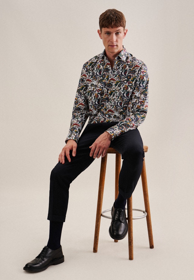 Regular Business shirt Floral in Green |  Seidensticker Onlineshop