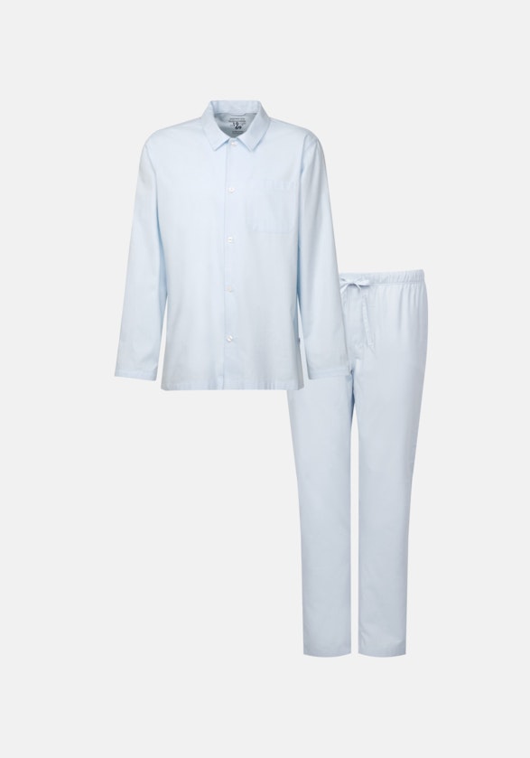 Pyjama Regular Manche Longue Hemdkragen in Bleu Clair |  Seidensticker Onlineshop