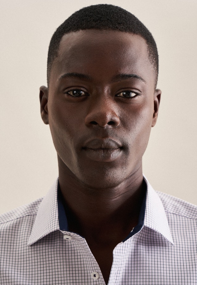 Regular Business Hemd Karo in Lila |  Seidensticker Onlineshop