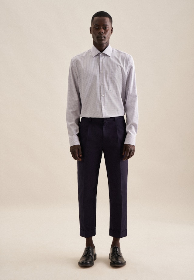 Regular Business Hemd Karo in Lila |  Seidensticker Onlineshop