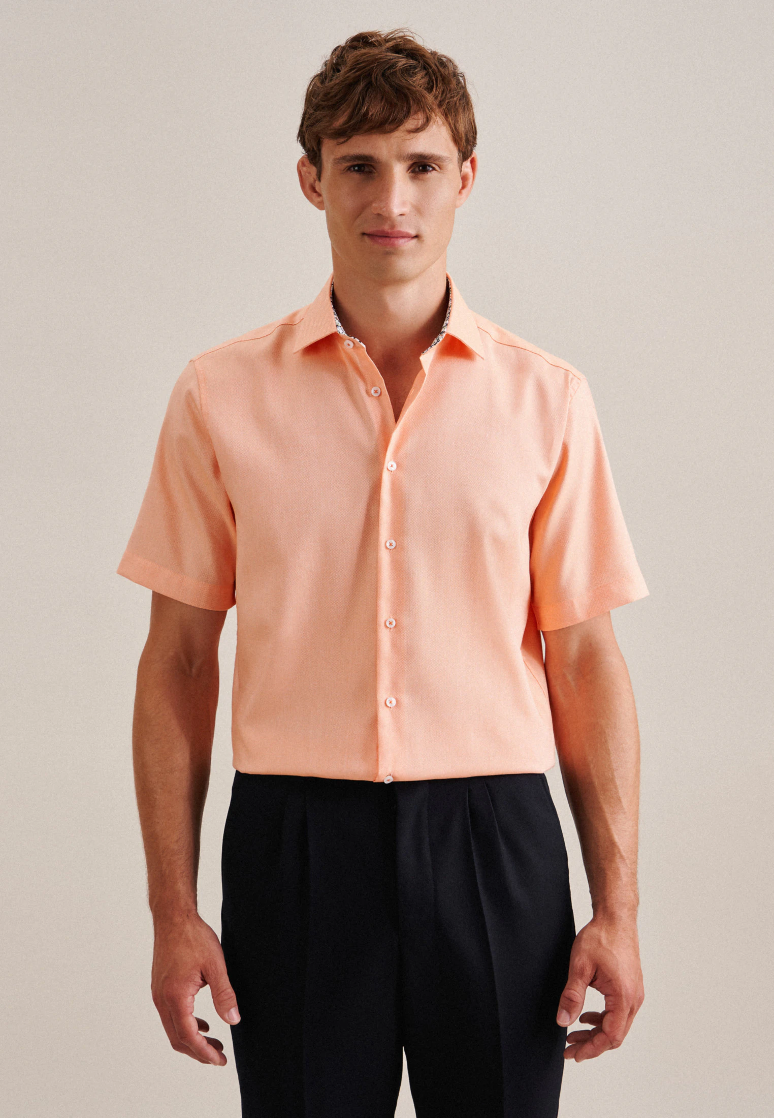 Regular Business Hemd Uni Orange 39