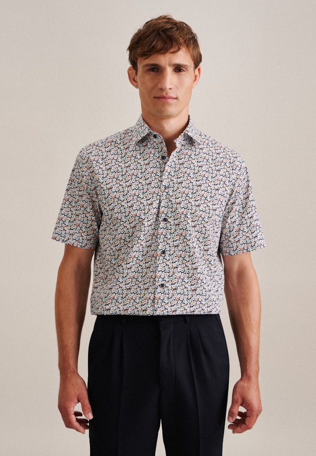 Regular Business Hemd Floral in Dunkelblau |  Seidensticker Onlineshop