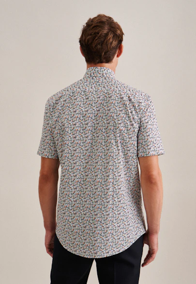 Regular Business shirt Floral in Dark Blue |  Seidensticker Onlineshop