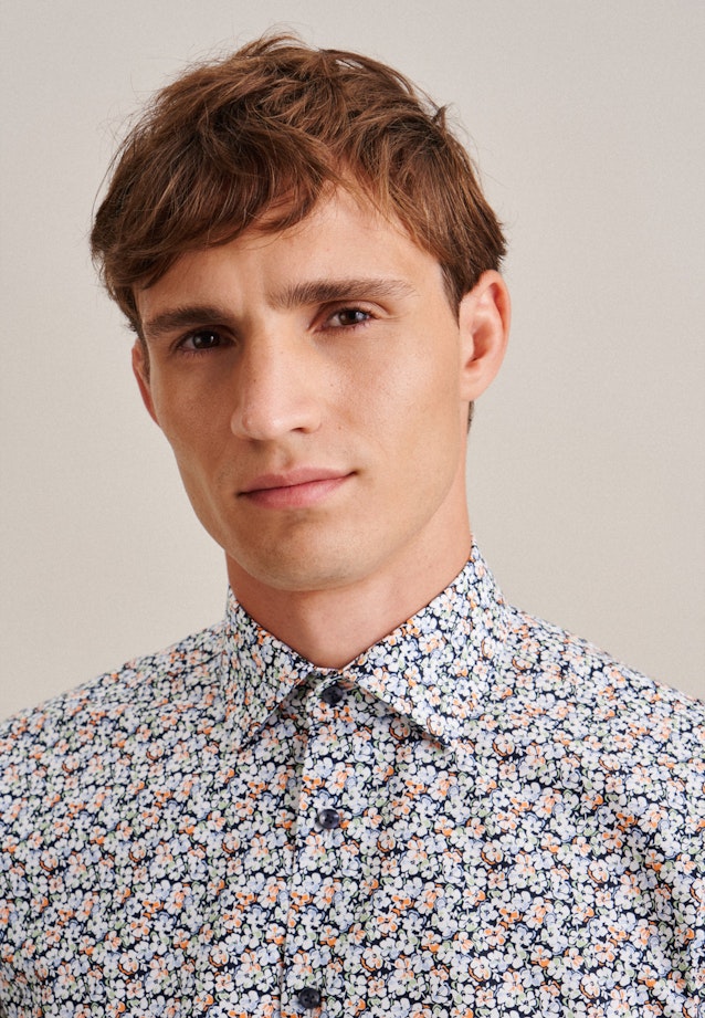 Regular Business Hemd Floral in Dunkelblau |  Seidensticker Onlineshop