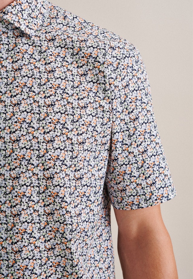 Regular Business shirt Floral in Dark Blue |  Seidensticker Onlineshop