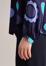 lange Arm Satin Shirtblouse in Donkerblauw |  Seidensticker Onlineshop