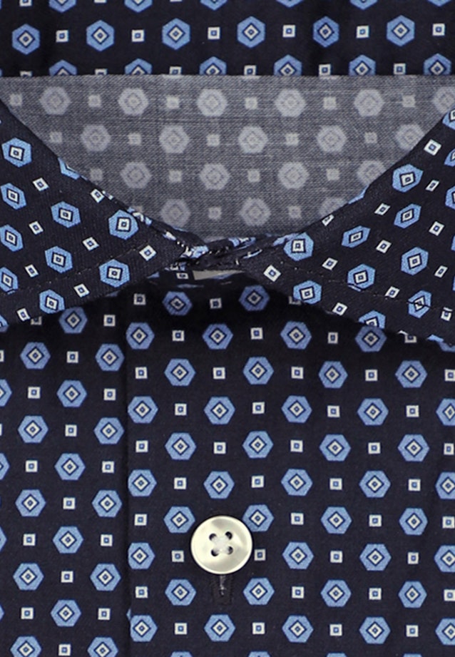 Slim Performance-Hemd Druck in Dunkelblau |  Seidensticker Onlineshop