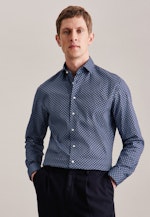 Slim Performance-Hemd Druck in Dunkelblau |  Seidensticker Onlineshop