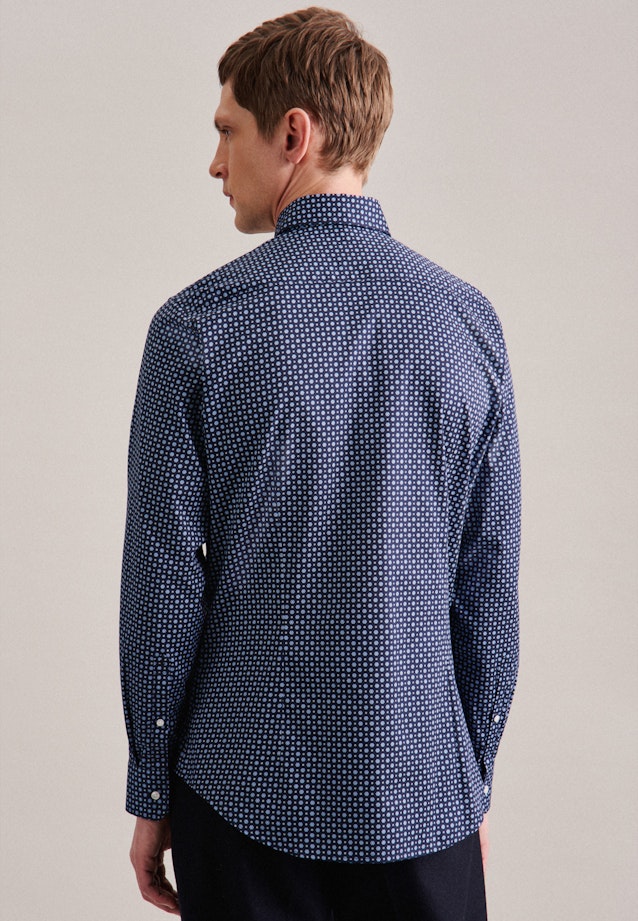 Slim Performance-Hemd Druck in Dunkelblau |  Seidensticker Onlineshop