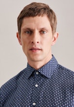 Slim Performance-Hemd Druck in Dunkelblau |  Seidensticker Onlineshop