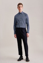 Slim Performance-Hemd Druck in Dunkelblau |  Seidensticker Onlineshop