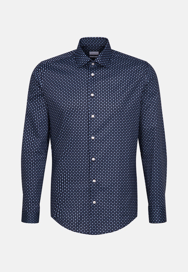 Slim Performance-Hemd Druck in Dunkelblau |  Seidensticker Onlineshop