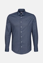 Slim Performance-Hemd Druck in Dunkelblau |  Seidensticker Onlineshop