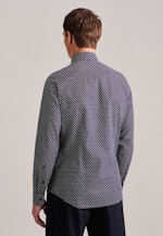 Shaped Business Hemd Druck in Dunkelblau |  Seidensticker Onlineshop