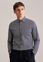 Shaped Business Hemd Druck in Dunkelblau |  Seidensticker Onlineshop