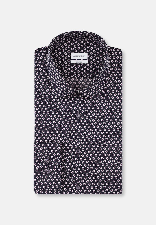 Shaped Business Hemd Druck in Dunkelblau |  Seidensticker Onlineshop