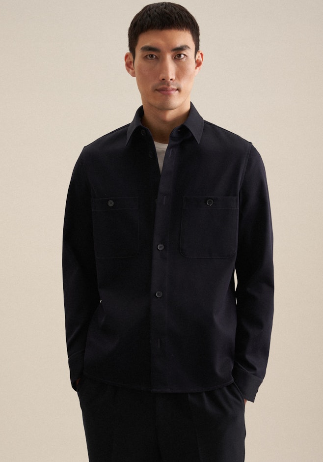 Regular Overshirt in Dunkelblau | Seidensticker Onlineshop