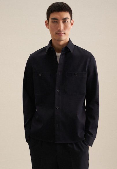 Regular Overshirt in Dunkelblau |  Seidensticker Onlineshop
