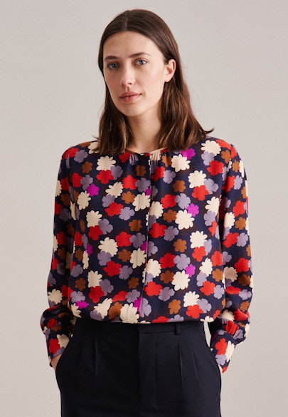 Shirt Blouse Print in Dark Blue |  Seidensticker Onlineshop