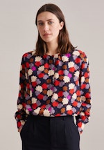 lange Arm Krepp Shirtblouse in Donkerblauw |  Seidensticker Onlineshop