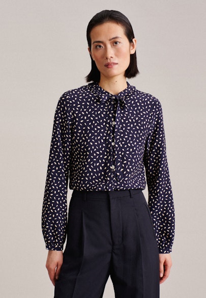 Stand-Up Blouse Print in Dark Blue |  Seidensticker Onlineshop