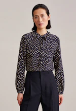 Stehkragenbluse Druck in Dunkelblau |  Seidensticker Onlineshop