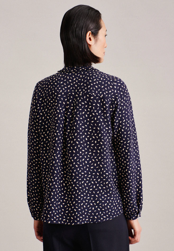Stehkragenbluse Druck in Dunkelblau | Seidensticker Onlineshop