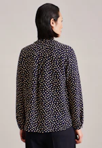 Stehkragenbluse Druck in Dunkelblau |  Seidensticker Onlineshop