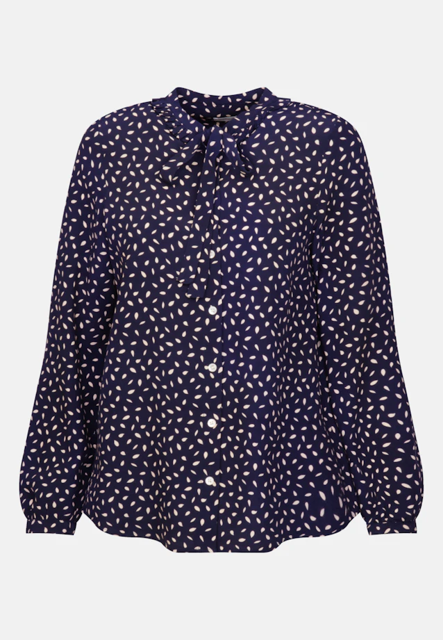 Stehkragenbluse Druck in Dunkelblau |  Seidensticker Onlineshop