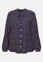 Stehkragenbluse Druck in Dunkelblau |  Seidensticker Onlineshop