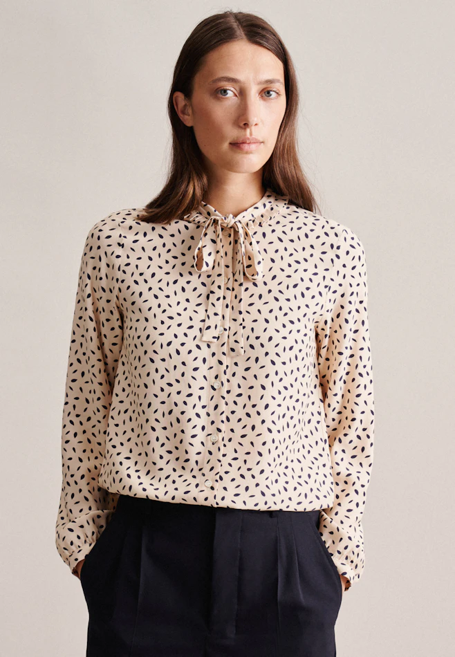 Stehkragenbluse Druck in Ecru | Seidensticker Onlineshop