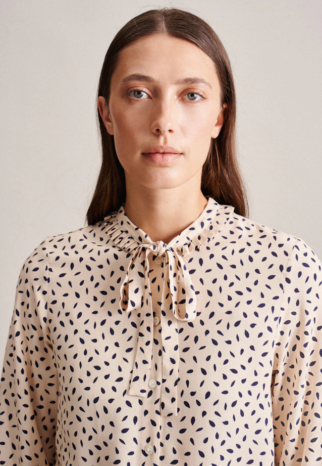 Stehkragenbluse Druck in Ecru |  Seidensticker Onlineshop