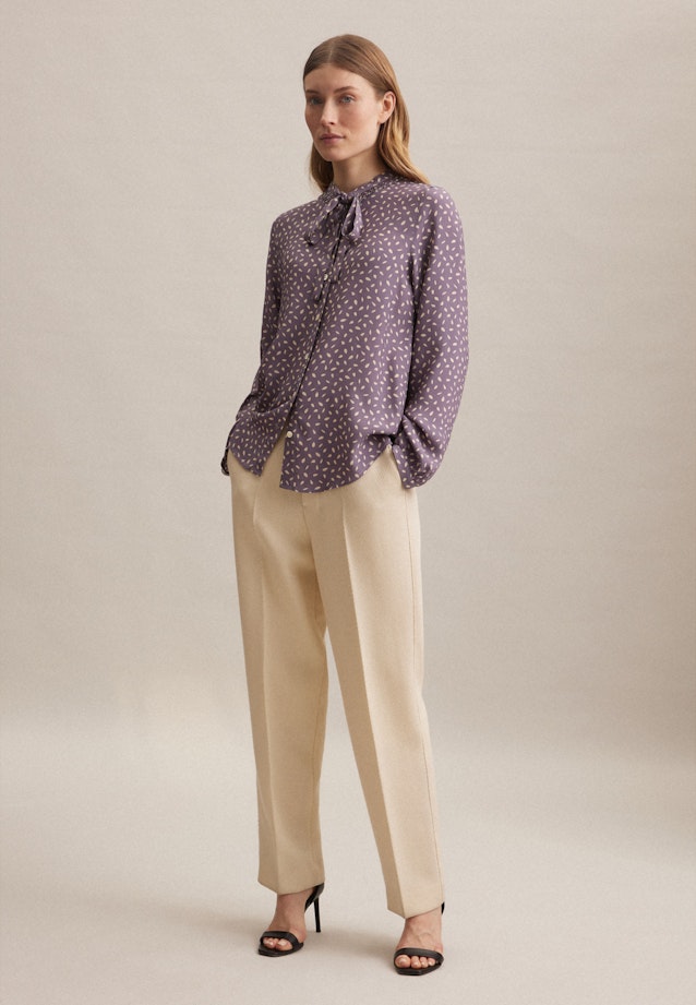 Long sleeve Crepe Stand-Up Blouse in Purple |  Seidensticker Onlineshop