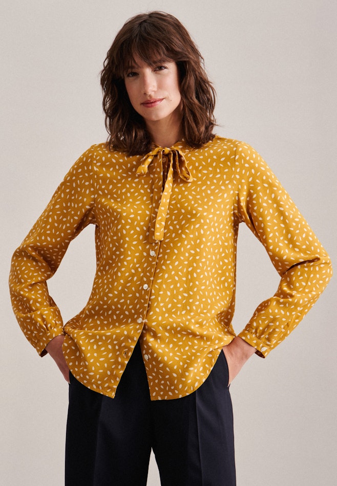 Long sleeve Crepe Stand-Up Blouse in Yellow | Seidensticker online shop