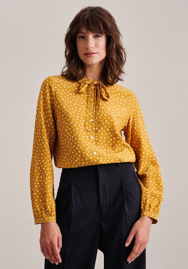 Long sleeve Crepe Stand-Up Blouse in Yellow |  Seidensticker Onlineshop