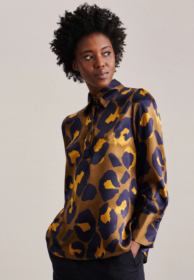 Shirt blouse Print in Green |  Seidensticker Onlineshop