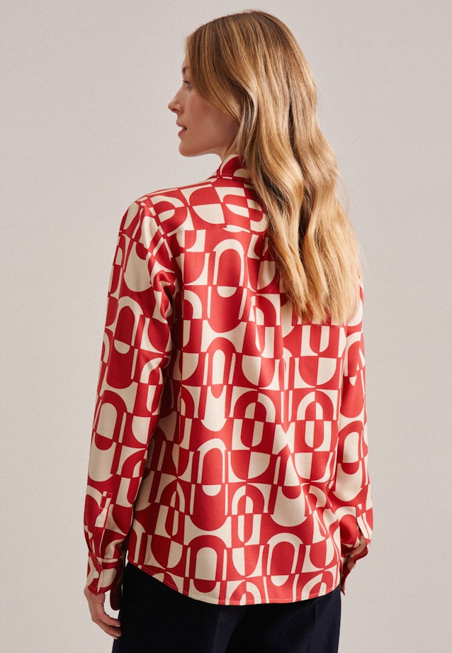 Long sleeve Crepe Stand-Up Blouse in Red |  Seidensticker Onlineshop