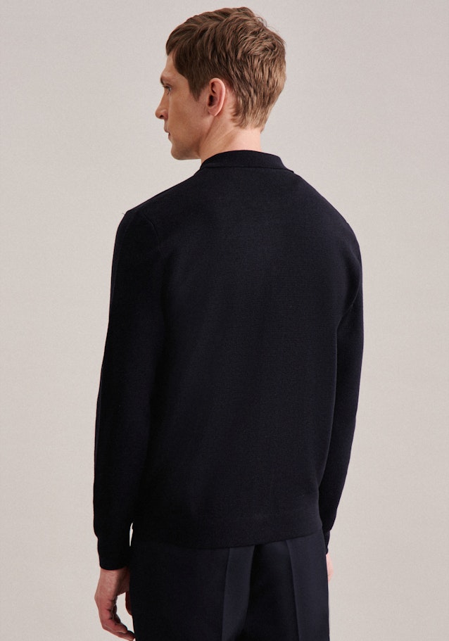 Collar Knit Jacket in Dark Blue |  Seidensticker Onlineshop
