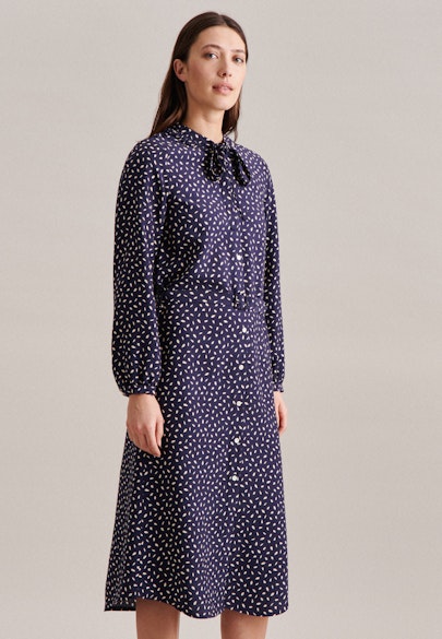 Midi Kleid Druck in Dunkelblau |  Seidensticker Onlineshop