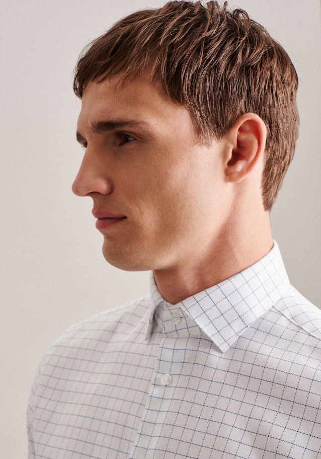 Non-iron Twill Business Shirt in Shaped with Kent-Collar in Medium Blue | Seidensticker Onlineshop