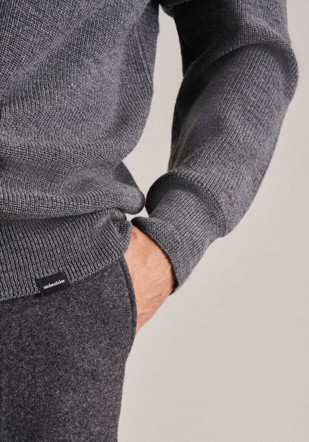 Stehkragen Pullover Regular in Grau |  Seidensticker Onlineshop